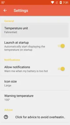 Battery Temperature android App screenshot 2